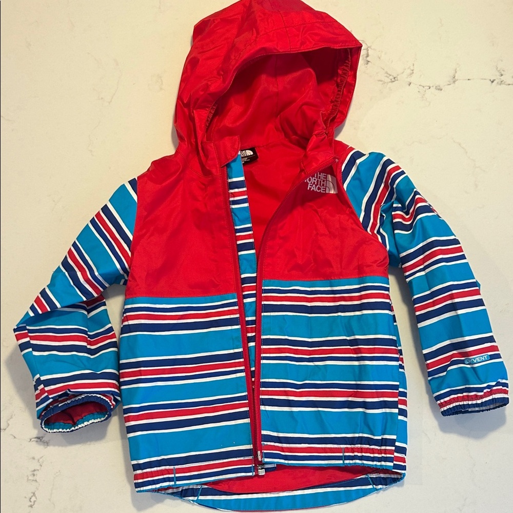 The North Face Kids Raincoat - Red and Blue Striped